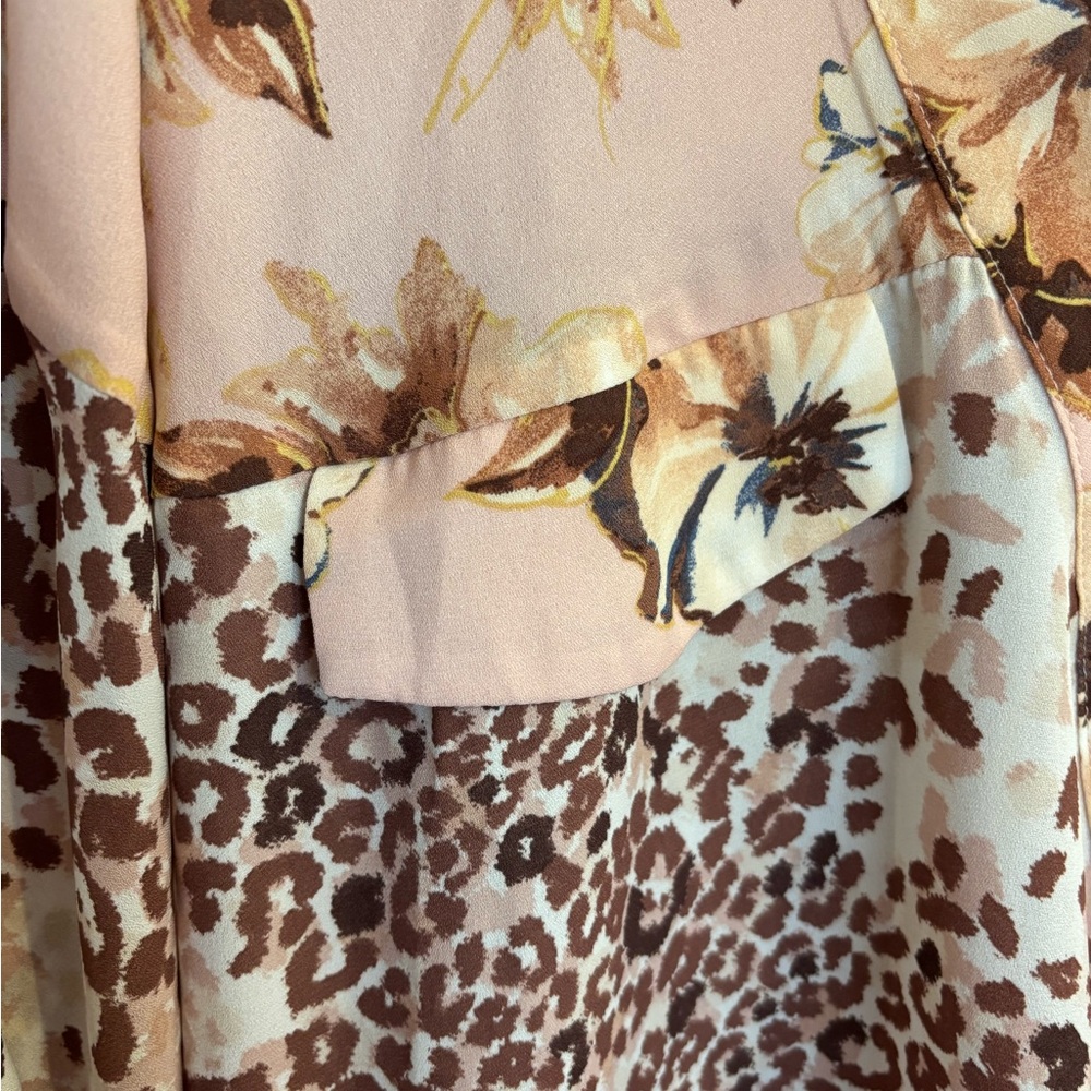 Cato Plus Size Floral Animal print blouse 3/4 sleeve - Picture 4 of 8